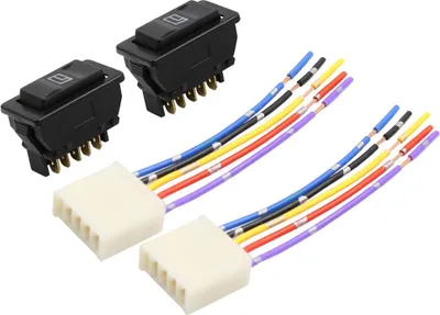 Produktbild von 4-in-1 Fensterheber Schaltelement DC 12V 5-poliger Auto-Fensterheberschalter mit Kabelbaum-Steckdosenadapter