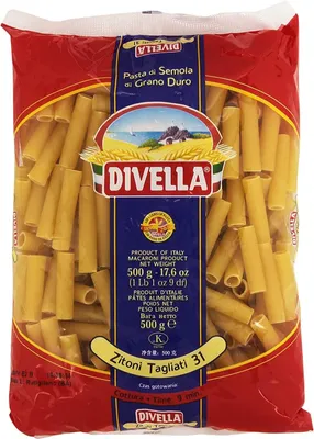 Produktbild von 24x Divella Zitoni Tagliat N. 31 Hartweizengrieß Pasta Italienische Nudeln 500g Packung + Italian Gourmet Polpa di Pomodoro 400g Dose