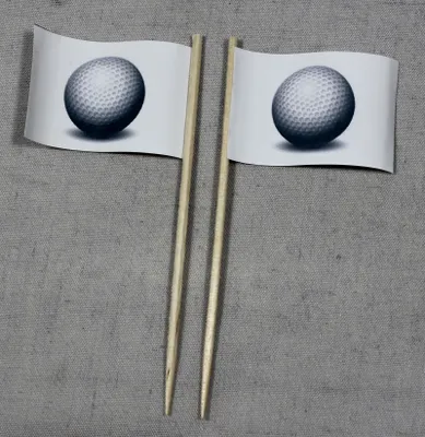 Produktbild von Party-Picker Flagge Golfball Golf Papierfähnchen in Spitzenqualität 25 Stück Beutel