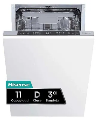 Produktbild von Hisense HV543D10, Voll integriert, Single (45 cm breit), Schwarz, Berührung, 2 Korb/Körbe, 11 Maßgedecke