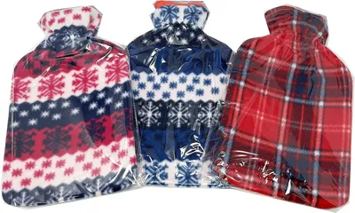 Productafbeelding van Warmwaterkruik met zachte fleece hoes, 2 liter, grote warmwaterkruik van 2 liter HTUK