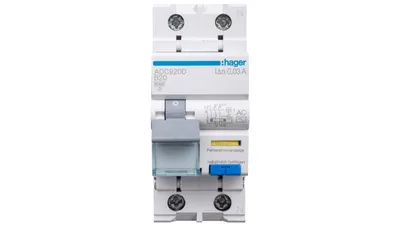 Zdjęcie produktu dla Hager ADC920D, Urządzenia prądu szczątkowego, Typu B, 6000 A, IP20, 240 V