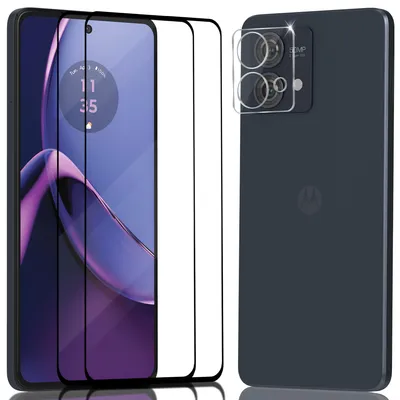 Zdjęcie produktu dla 2-pak Motorola G84 Szkło ochronne na ekran & 1-pak ochrona obiektywu - Szkło hartowane 9H - Super jakość 3D