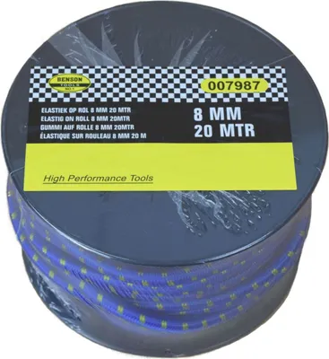 Produktbild von Expander Seil Ø8mm 20m blau/gelb Gummiband auf Rolle Gepäcksicherung