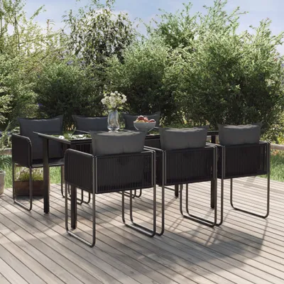 Produktbild von 7-tlg. Garten-Essgruppe Schwarz , Gartenmöbel-Sets Design 2024