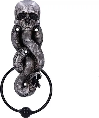 Produktbild von Nemesis Now Offizieller Harry Potter The Dark Mark Türklopfer, 23 cm, Kunstharz, Silber, 13,6 mm