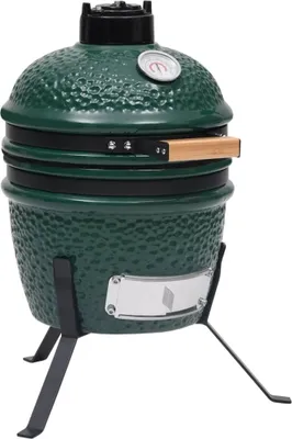 Image de Barbecue à fumoir Kamado 2-en-1 Céramique 56 cm Vert