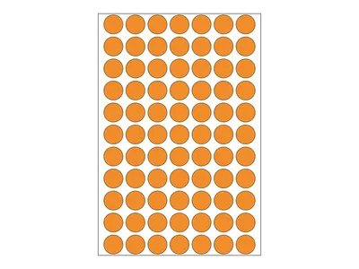 Obrázok produktu pre HERMA Permanentné lepidlo - žiarivá oranžová - 13 mm okrúhly 1848 štítkov (24 listov x 77)