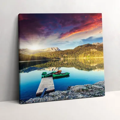 Produktbild von River landscape – Leinwandbild Wandbild – 60x60 cm – Leinwandbilder – Wandbilder – Schlafzimmer – Flur
