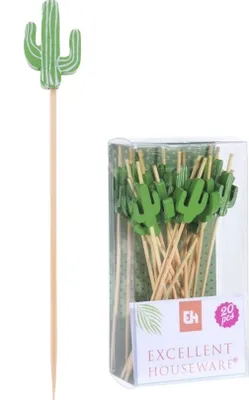Immagine prodotto di Set di 20 decorazioni da cocktail Excellent Houseware, bambù, 12 cm, verde