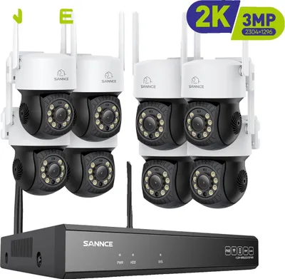 Zdjęcie produktu dla Bezprzewodowy system nadzoru, noktowizor, wejście 16-kanałowe, kamera 3MP 71DC 8szt, brak