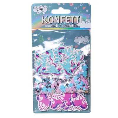 Produktbild von 1 Beutel Deko Konfetti Einhorn 28G 3 Motive Partydeko Party