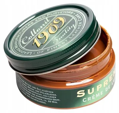 Zdjęcie produktu dla COLLONIL | 1909 Creme de Luxe krem do butów skórzanych | 100 ml, jasny brąz 313, odżywia, regeneruje i chroni skórę