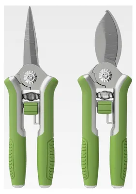Produktbild von Gartenwerkzeug Set 2 Stück aus Edelstahl mit Astschere und Gartenschere in Grün und Silber