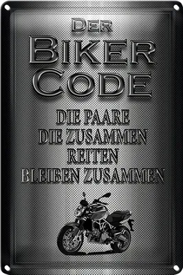 Produktbild von Blechschild Motorrad 18x12cm Biker Code Paare zusammen