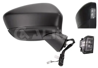 Produktbild von ALKAR 9050665 Außenspiegel Seitenspiegel Rechts für MAZDA CX-5 (KE, GH) Beheizt Konvex Grundiert Elektrisch