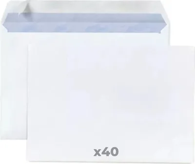 Produktbild von 40 Umschläge aus weißem Papier 80 g - 16,2 x 22,9 cm