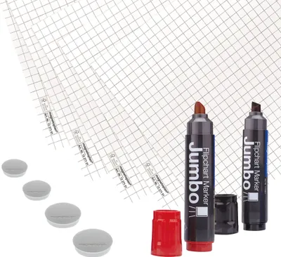 Immagine prodotto di magnetoplan 1227302 magnetoplan kit per lavagna a fogli mobili, 11 pezzi