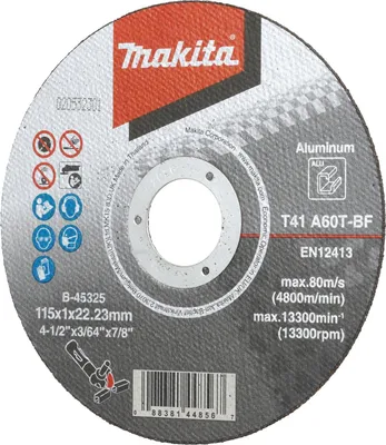 Zdjęcie produktu dla Tarcza tnąca Makita 115x1 mm do aluminium - B-45325