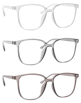 Imagen del producto de Gafas de filtro de luz azul, 3 unidades, montura transparente, sin graduación, para uso con ordenadores