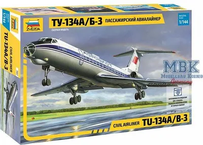Productafbeelding van Zvezda 1:144 Passagiersvliegtuig, Tupolev Tu-134B'67