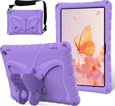 Obrázek produktu pro Dětské pouzdro pro Amazon Fire HD 10 (13th/11th Gen, 2023/2021), lehké EVA pouzdro proti nárazům s ramenním popruhem a motýlkovým stojánkem Fialová