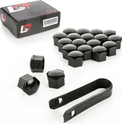 Produktbild von 20x Radschrauben Kappen 17 mm schwarz für MAZDA HONDA TOYOTA SUZUKI MITSUBISHI