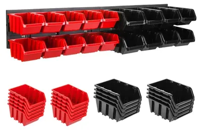 Obrázek produktu pro Nástěnná organizátorka na nářadí – 780 x 130 mm – 18 úložných boxů – Vhodná do garáže
