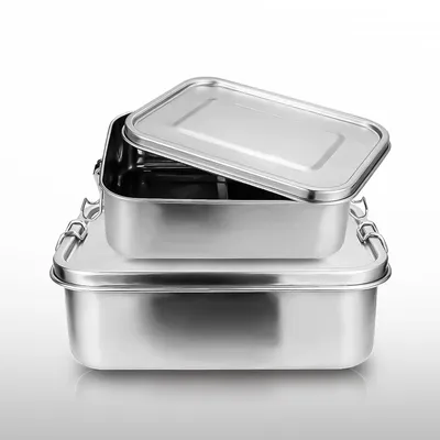 Obrázek produktu pro Clanmacy 800+1200ml krabička na oběd bez plastu BPA free lunch box krabička na oběd z nerezové oceli