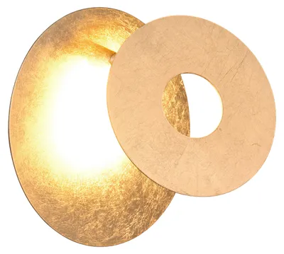 Image de Applique murale LED LEANO, doré et nuances dorées, 6 W, blanc chaud, 560 lm, métal, dimensions : 18 x 18 x 6,7 cm, IP20, Trio