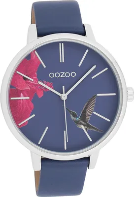 Produktbild von Oozoo Leder Damen Uhr Analog Quarzuhr Armband blau Timepieces D2UOC11069