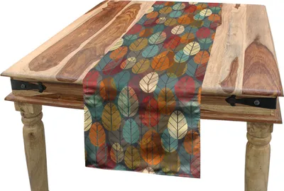 Produktbild von ABAKUHAUS Herbst Tischläufer, Kreative Natur, Komposition,, Esszimmer Küche Rechteckiger Dekorativer Tischläufer, 40 x 180 cm, Mehrfarbig