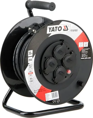 Obrázek produktu pro Yato YT-81053, Černá, Polyvinylchlorid (PVC), 4 AC zásuvky / AC zásuvek, Typ E, Typ E, Přímý