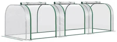 Obrázek produktu pro Tunelová skleník – fóliový skleník s ocelovou konstrukcí | Barva: tmavě zelená, průhledná | Rozměry: 100 x 295 x 80 cm
