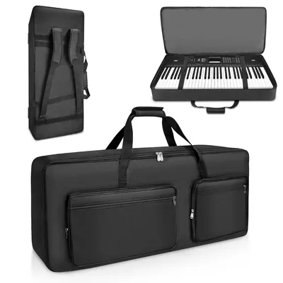 Produktbild von Tasteninstrumente-Taschen & -Koffer, Keyboard-Tasche mit 61 Tasten, Keyboard Soft-Bag, Tragetasche/Rucksack für Keyboards mit 61 Tasten, 102*44*15cm