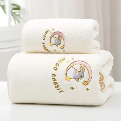 Image de Serviette de bain en tissu éponge, absorbante, douce, épaisse, pour la maison ou la plage, beige, 70 x 140 cm
