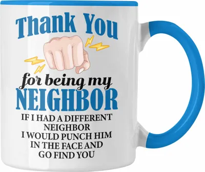 Produktbild von Trendation - Bester Nachbar Geschenk für Nachbarn Tasse Geschenkidee Beste Nachbarn der Welt (Blau)