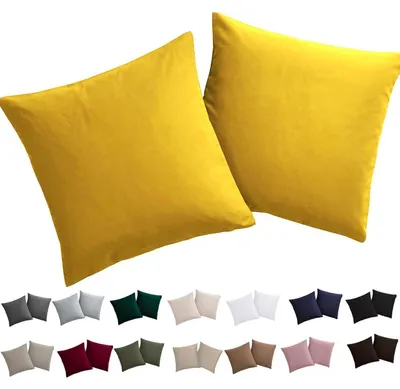 Produktbild von Kissenbezug 40x40 cm 2er Set Gelb 100% Mikrofaser mit Reißverschluss