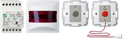 Obrázek produktu pro Merten MEG4848-1419 Bezbariérový WC set s napájecím zdrojem pro montáž na lištu DIN, polární bílá lesklá, systém M
