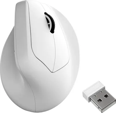 Image de Keychron M5, droitier, design vertical, optique, RF sans fil + Bluetooth + USB Type-C, 30000 DPI, blanc
