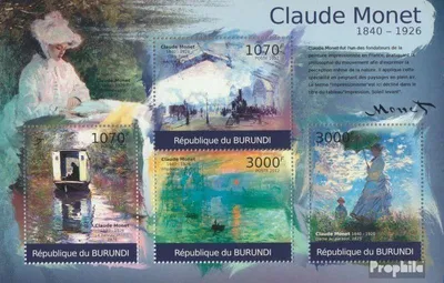Produktbild von Briefmarken Burundi 2012 Mi 2355-2358 Kleinbogen (kompl. Ausgabe) postfrisch Gemälde von Claude Monet (1840-1926)