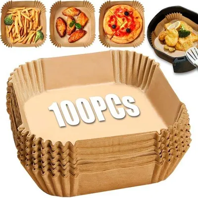 Produktbild von Wegwerpbakpapier für Airfryer, 100 Stück, hitzebeständig, 16 cm
