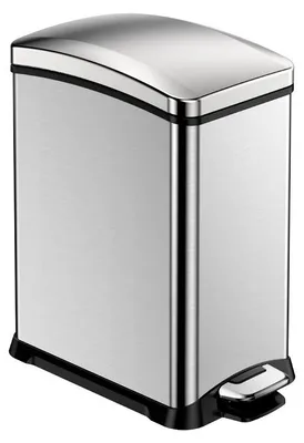 Image de EKO - Nouveau seau à déchets Rejoice, 15 litres - Acier inoxydable et plastique - Finition mate