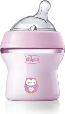 Produktbild von CHICCO_NaturalFeeling Butelka plastikowa 150ml ze smoczkiem silikonowym przepyw wolny 0m+ Rowa