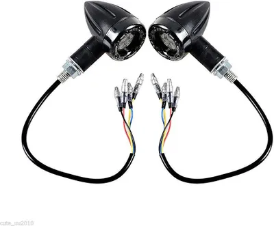 Image de 2pcs Motorcycle Retro Style 2 Colors LED Turn Signal Lights Indicators Lamp Universal Application Red Yellow Light