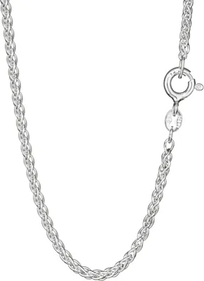 Produktbild von Silberkette 38cm Zopfkette 925 Sterling Silber Collier 1,9mm breite Halskette