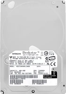Produktbild von Hitachi HDS724040KLSA80 400GB 7200Rpm Sata 3.5'' Zoll Deskstar 7K400