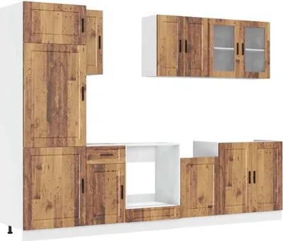 Produktbild von 8-tlg. Küchenschrank-Set Kalmar Altholz-Optik Holzwerkstoff