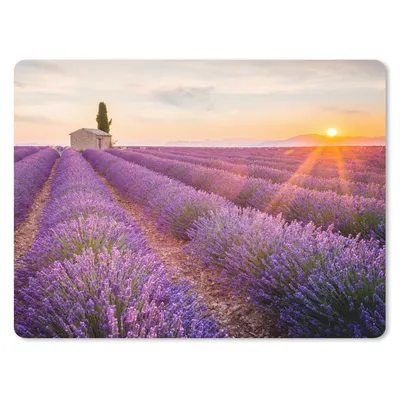 Produktbild von MuchoWow® Mauspad Mousepad Lavendel - Sonnenuntergang - Blumen - Lila 23x19 cm - Mousepads - Maus Mat - Pad - Mausunterlage - Schreibtischunterlage - Mauspad