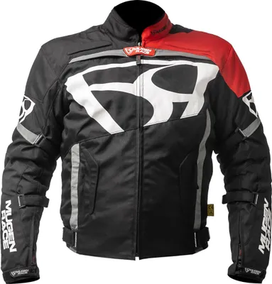 Zdjęcie produktu dla MUGENRACE Aggressore-T wodoodporna tekstylna kurtka motocyklowa, czarny/biały/czerwony, S